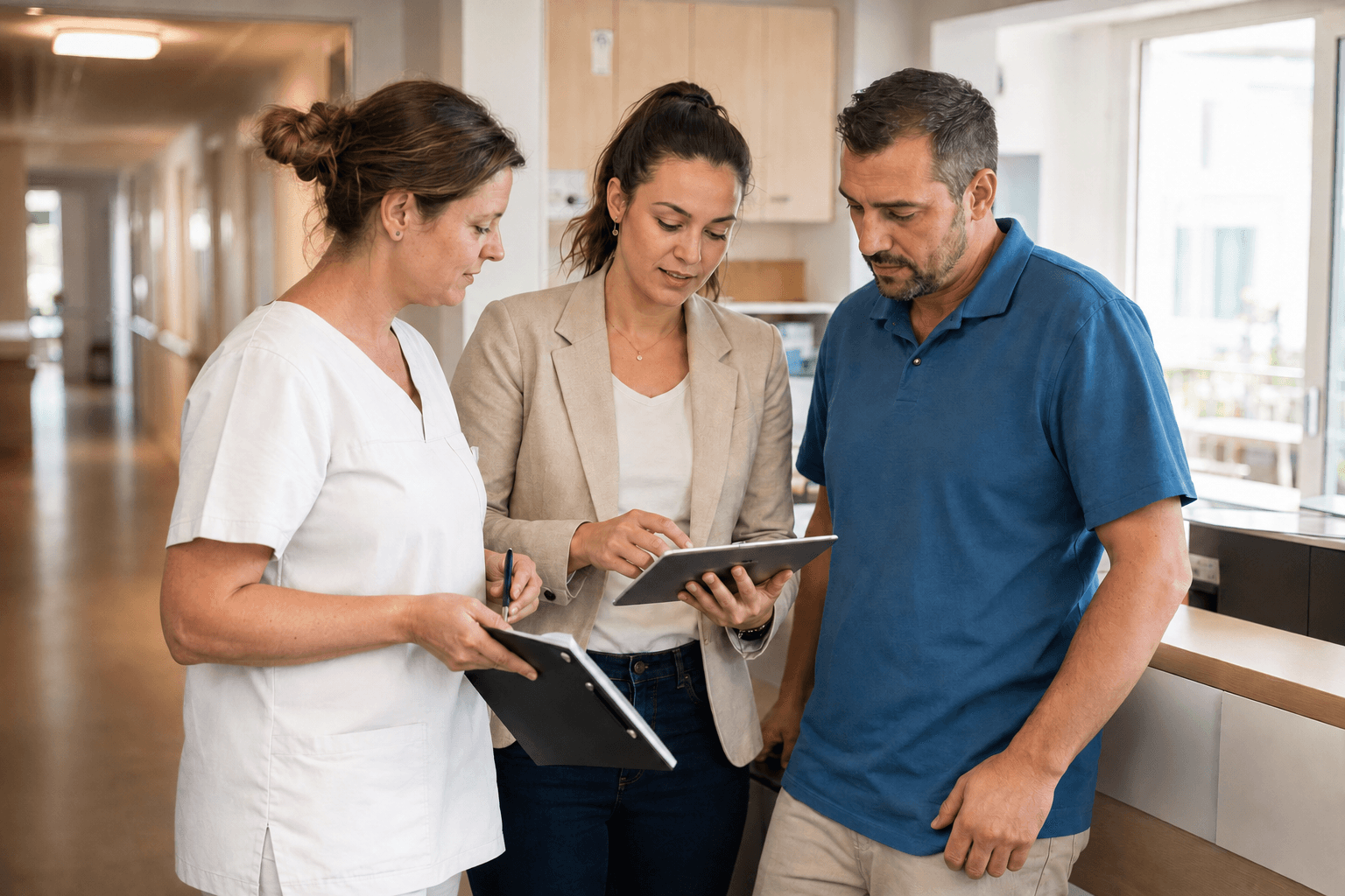 Case Manager bei der Arbeit in einer Pflegeeinrichtung