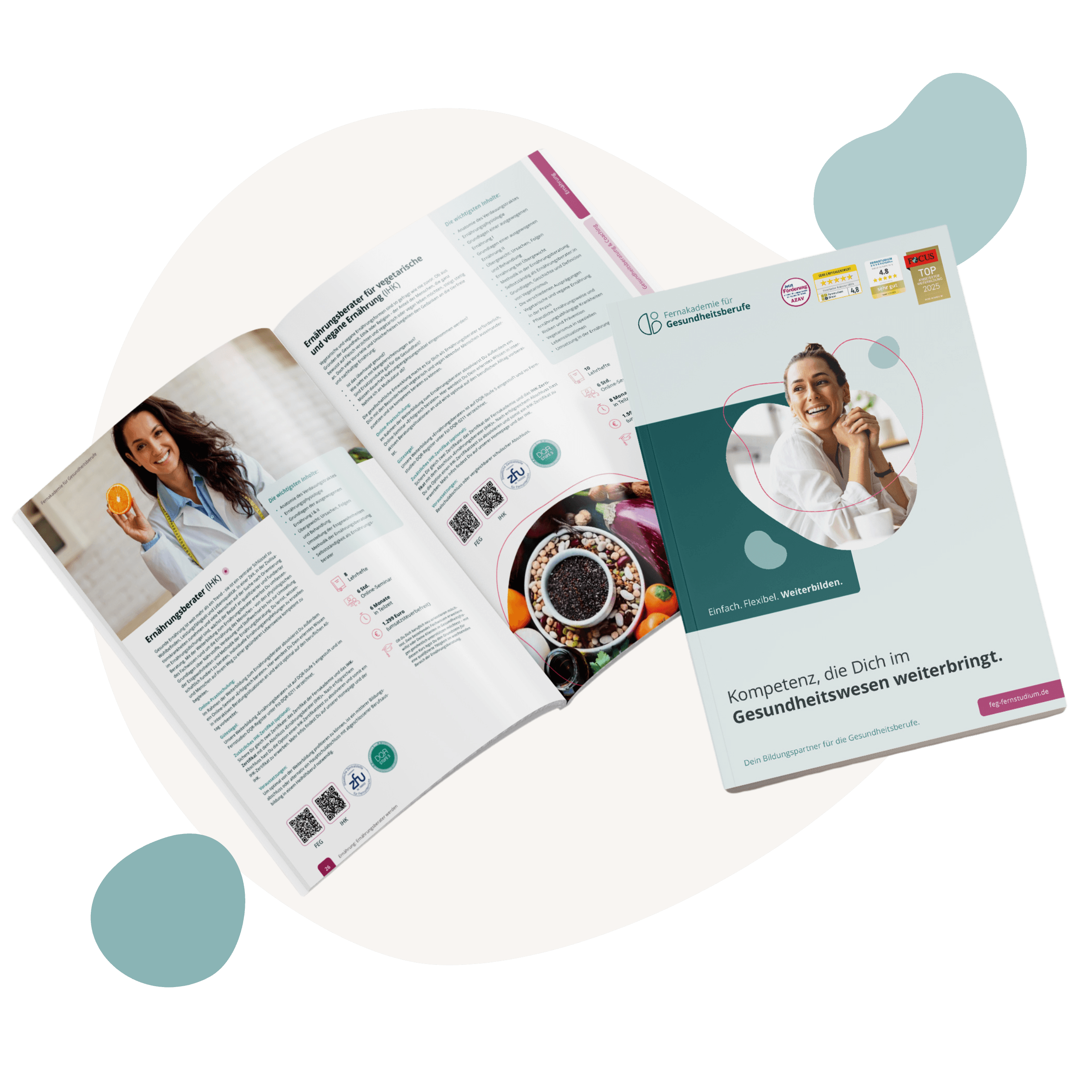 Kurskatalog der Fernakademie für Gesundheitsmanagement. Geöffnet und geschlossen