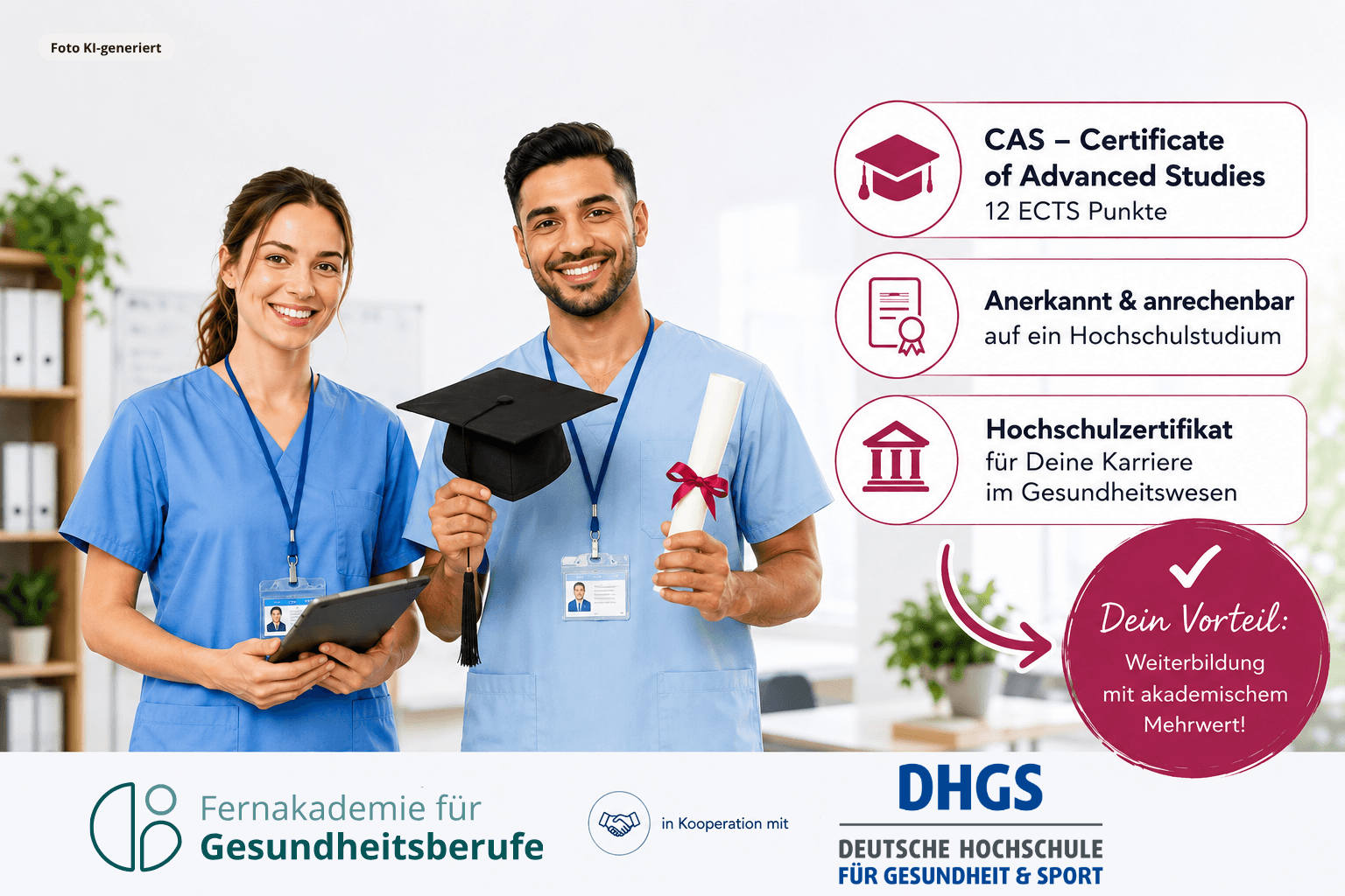 Case Management in der Pflege (CAS) in Kooperation mit der DHGS: 12 ECTS Punkte, anerkannt und anrechenbar auf ein Hochschulstudium
