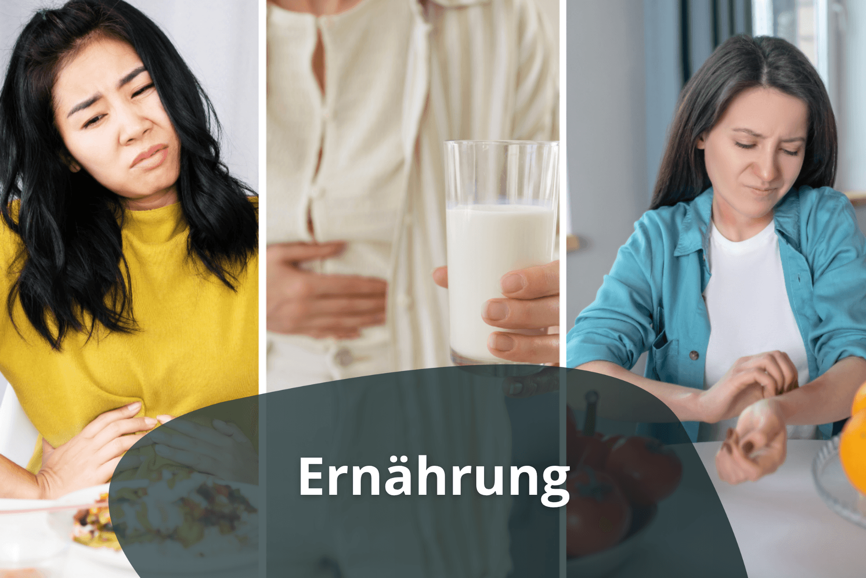 Menschen mit Symptomen bei Nahrungsmittelunverträglichkeiten