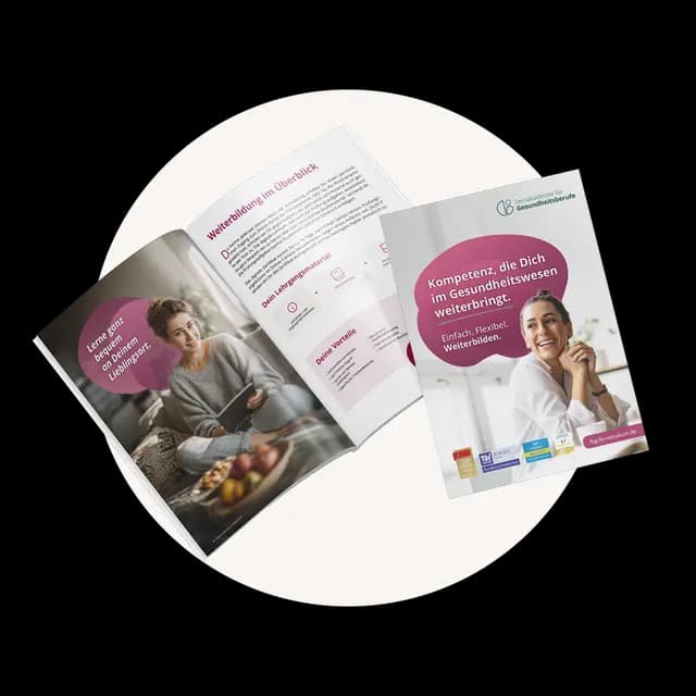 Infomaterial der Fernakademie für Gesundheitsberufe